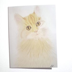 Tarjeta linda de gato A6, tarjeta en blanco de gato, tarjeta para ella, tarjeta de gato, tarjeta de arte original, tarjeta en blanco, tarjeta de felicitación, cumpleaños, solo para ti