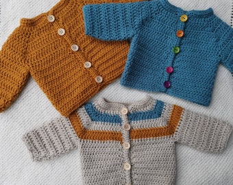 Baby jackets cardigans Booties sets. Newborn, 0-3 months, 3-6 months. Handmade crochet. Gender neutral