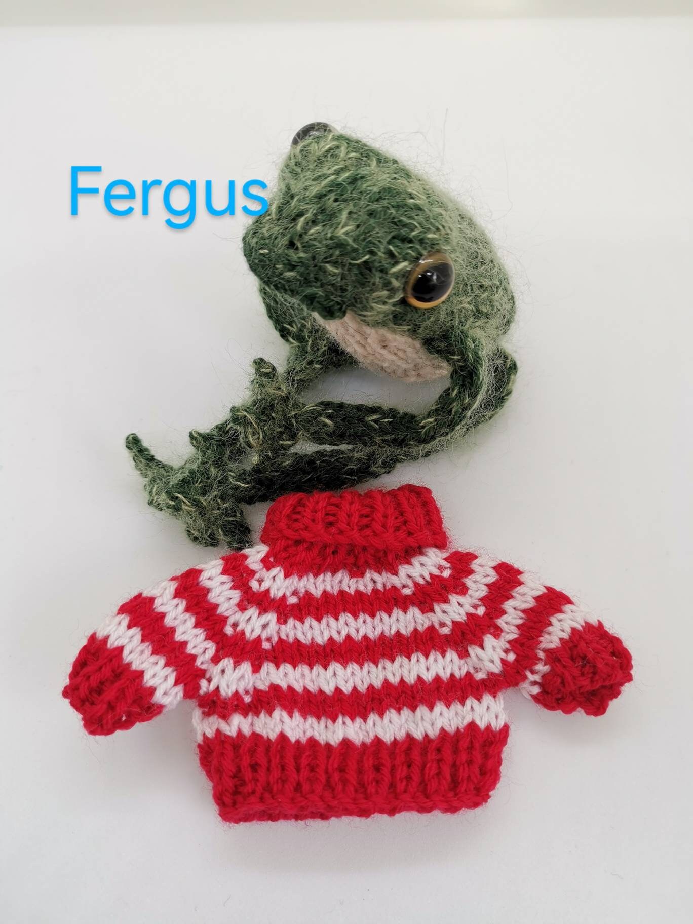 Hand Knitted Frog. With Sweater Etsy UK