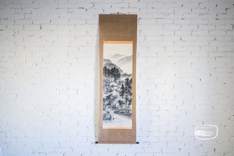 Japanese vintage wall scroll hanging scroll with remote Etsy