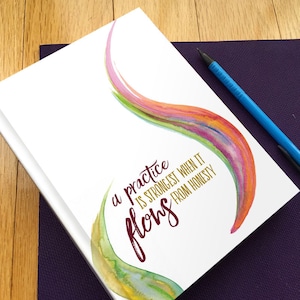 Honest Practice Yoga Journal. Yoga gifts. Yoga studio art. Yoga notebook. Yoga diary. Yoga tool. Meditation journal. Gratitude Journal