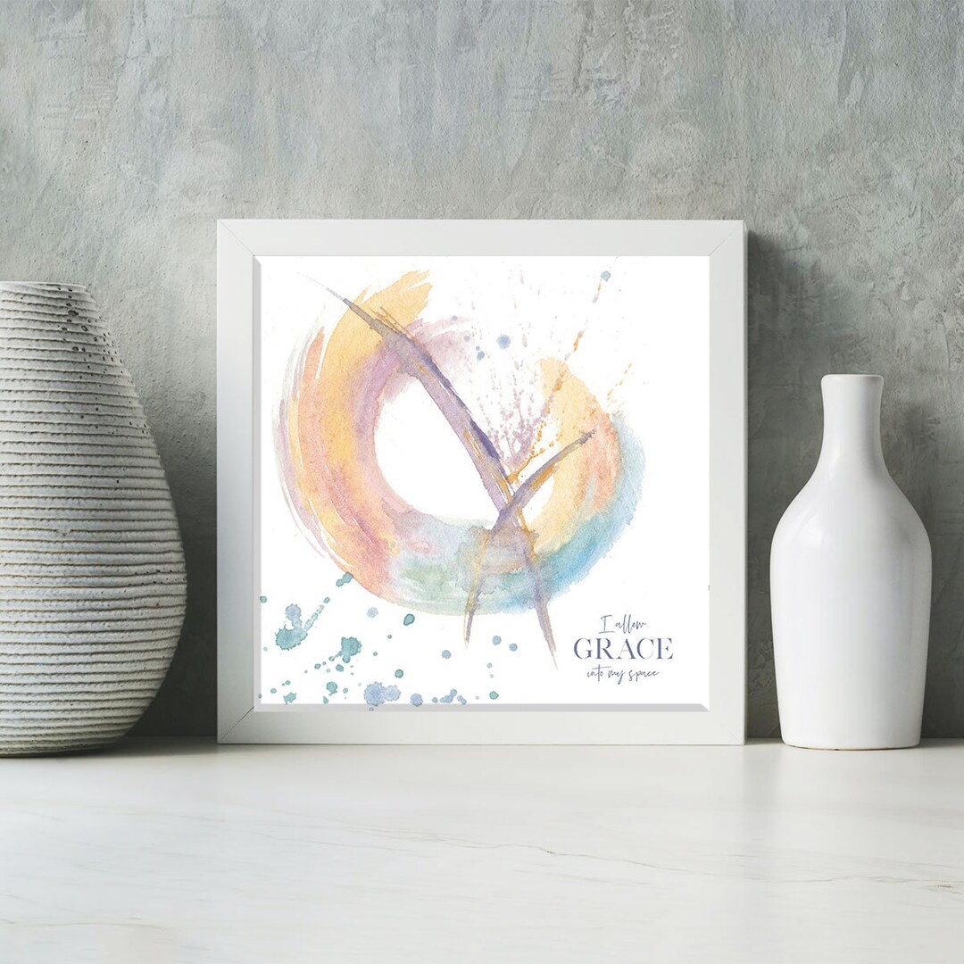 I Allow Grace Into My Space Art Print. Watercolor Wall Art. Modern Art ...