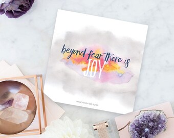 Beyond fear there is joy - Magnet. Yoga gifts. Yoga studio decor. Meditation magnet. Yoga art. Zen art. Inspirational art. Yoga gift guide.