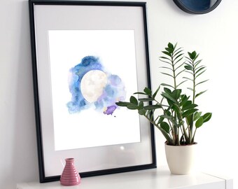 Cosmic Moon Poster. Moon phase art print. Yoga teacher gifts. Zen art print. Moon phase print. Spiritual art prints. Celestial wall decor