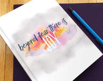 Beyond Fear There is Joy Hardbound Gratitude Journal. Yoga gifts. Yoga notebook. Yoga tool. Gratitude Journal. Meditation journal.