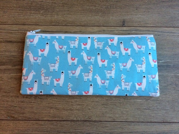 Llama pencil case, llama bag, llama print, llama gift, llama accessories, alpaca print, alpaca gift, wipe clean lining, drama llama