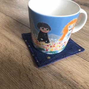 Stern Untersetzer, Stern Druck, Stern Geschenk, Stoff Untersetzer, neues Haus Geschenk, Housewarminggeschenk, Lehrer Geschenk, Tee-Liebhaber-Geschenk, Kaffee-Liebhaber-Geschenk Bild 5