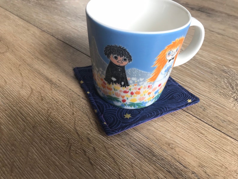 Stern Untersetzer, Stern Druck, Stern Geschenk, Stoff Untersetzer, neues Haus Geschenk, Housewarminggeschenk, Lehrer Geschenk, Tee-Liebhaber-Geschenk, Kaffee-Liebhaber-Geschenk Bild 5