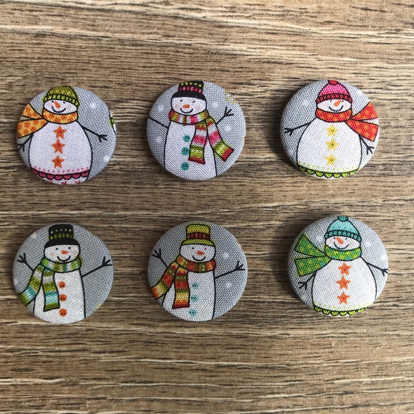 Snowman badge, snowman pin, Snowman magnets, advent calendar fillers, cracker fillers, stocking fillers, stocking stuffers, snowman gift