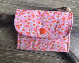 Daisy Card purse, small purse, card holder, Daisy purse, Daisy wallet, daisy print, floral purse, floral print