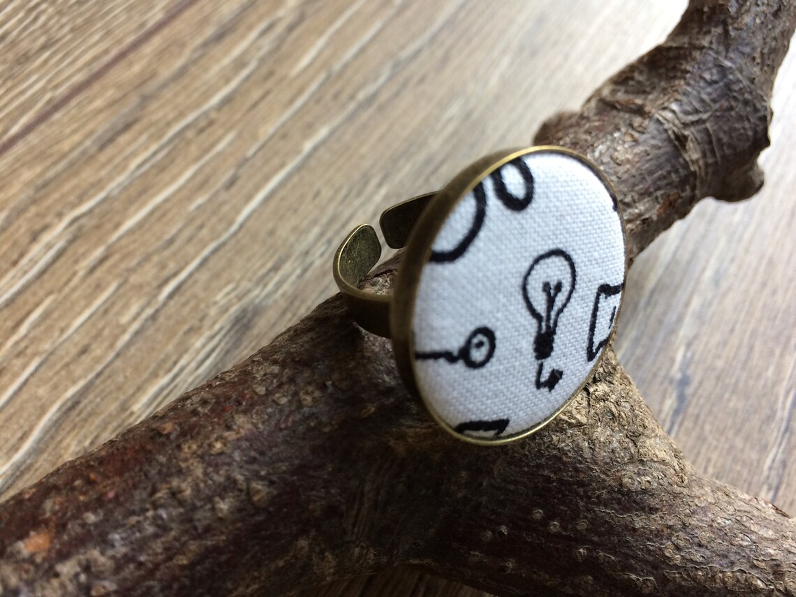 Lightbulb Ring Lightbulb Print Lightbulb Gift Eureka Ring Etsy
