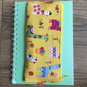 Llama pencil case, notebook pencil case, llama gift, llama accessories, back to school, teacher gift, teen gift, teen birthday, stocking fil