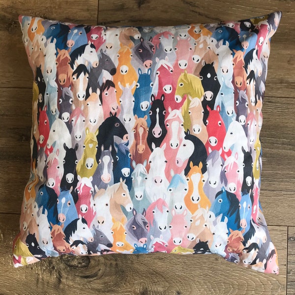 Horse cushion cover only, Horse decor, horse pillow, horse print, housewarming gift, new home gift, pretty cushion, Horse gift