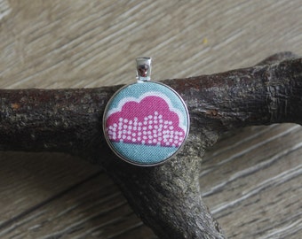 Pink cloud pendant, cloud print, cloud gifts, cloud lover gift, weather print, weather gift, cameo necklace