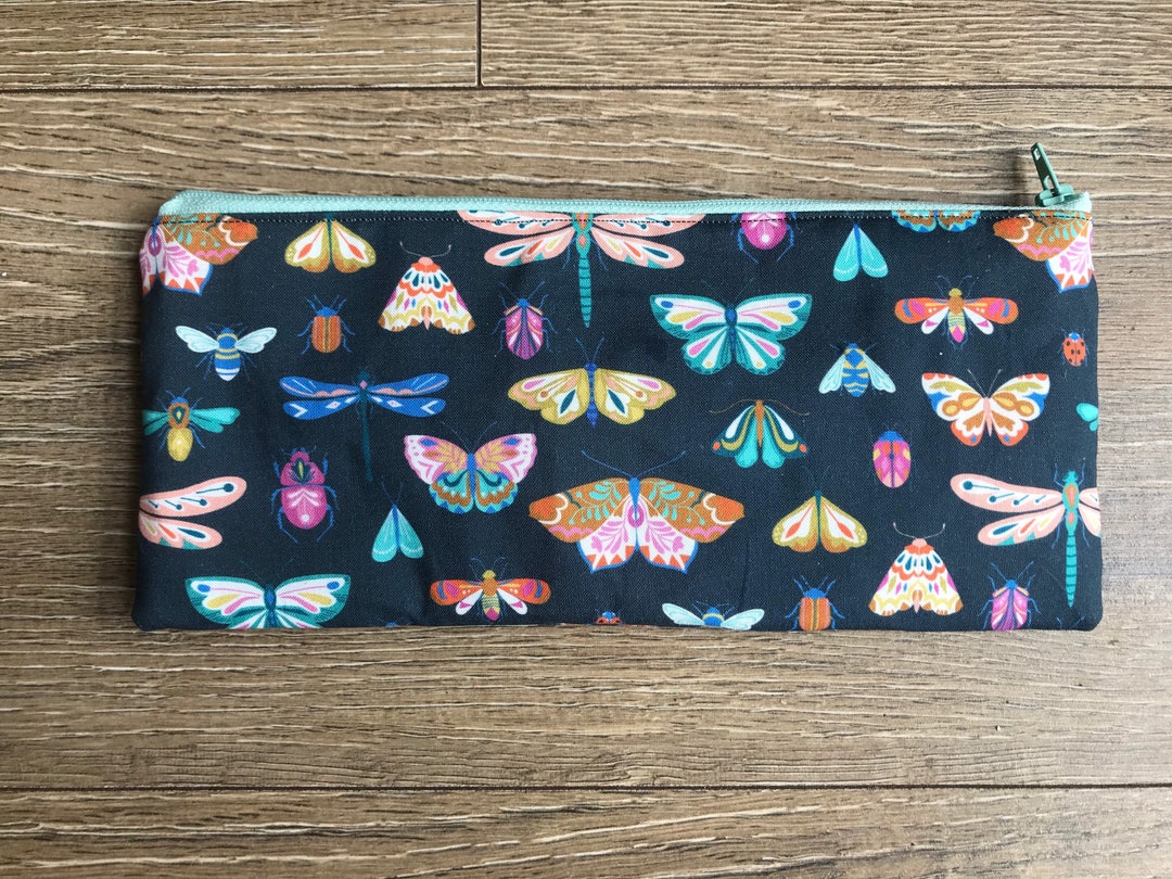 Insect Pencil Case, Insect Bag, Insect Print, Butterfly Bag, Butterfly