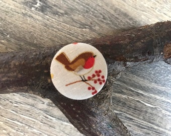 Rotkehlchen Magnet, Rotkehlchen Abzeichen, Rotkehlchen Pin, Rotkehlchen Druck, Rotkehlchen Geschenk, Weihnachtspin, Weihnachtspin, Crackerfüller, Adventskalenderfüller