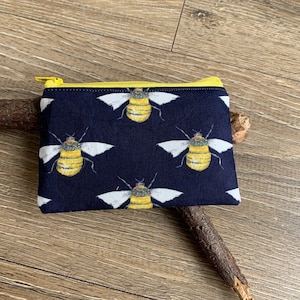 Portamonete ape, borsetta piccola, porta carte, stampa ape, borsetta ape, borsetta in tessuto, porta carte regalo, borsetta per bambini, regalo ape, porta monete ape