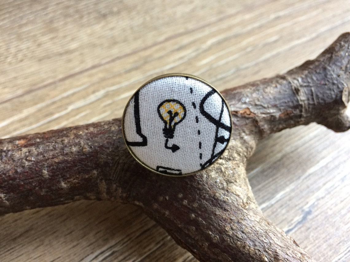 Lightbulb Ring Lightbulb Print Lightbulb Gift Eureka Ring Etsy