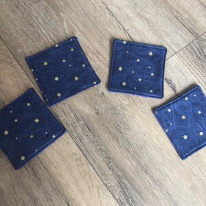 Stern Untersetzer, Stern Druck, Stern Geschenk, Stoff Untersetzer, neues Haus Geschenk, Housewarminggeschenk, Lehrer Geschenk, Tee-Liebhaber-Geschenk, Kaffee-Liebhaber-Geschenk Bild 2