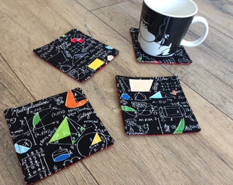 Maths coasters, maths gift, maths print, science gift, science print, teacher gift, geek gift, nerd gift, new home gift, professor gift