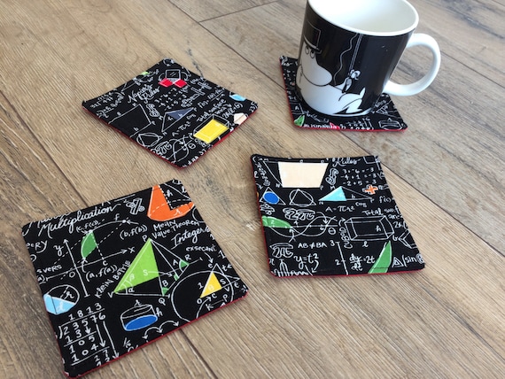 Maths coasters, maths gift, maths print, science gift, science print, teacher gift, geek gift, nerd gift, new home gift, professor gift