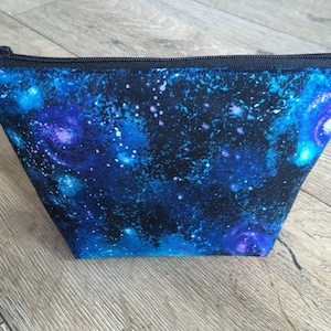 Galaxy bag, galaxy print, galaxy gift, zip bag, teacher gift, small make up bag, Mother&#39;s Day, space bag, sanitary products bag, space gift