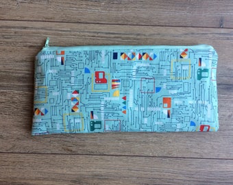 Circuit board pencil case, circuit print, circuit gift, engineer gift, programmer gift, geek gift, nerd gift, zip bag, teacher gift, student