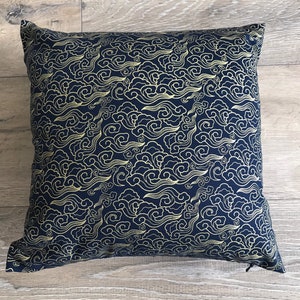 Japanese print cushion cover only, Japanese decor, waves cushion, waves print, housewarming gift, new home gift, pretty cushion