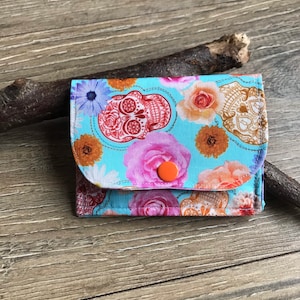 Bolsa para cartão de caveira, bolsa pequena, porta-cartão, bolsa rosa, carteira de caveira, estampa de caveira, presente de caveira, porta-voucher, bolsa infantil, Dia das Mães