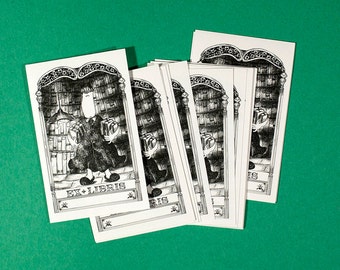 Ex sticker Libris, Bookplate self-adhesive, "The delivery man"