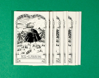 Ex sticker Libris, Bookplate self-adhesive, "Don Quixote"