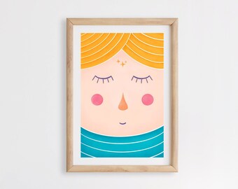 Small Portrait poster, Illustration, decoration for children's room