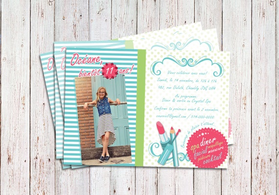 Carte D Invitation A Imprimer Invitation Pour Etsy