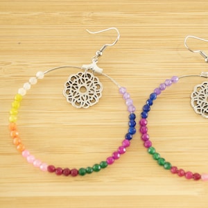 Orecchini a cerchio di giada,Orecchini di giada rossa,Orecchini bianchi,Orecchini gialli,Orecchini arancioni,Orecchini arcobaleno,Orecchini di giada rosa,Orecchini di giada blu