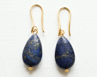 Blue Lapis Earrings,Lapis Earrings,Blue Earrings,Gold Earrings,Lapis Lazuli Earrings,Minimalist Earrings,Drop Earrings,Blue Boho Earrings