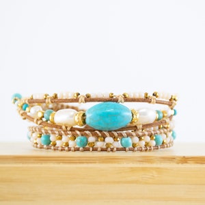 Double Wrap Bracelet,2 Wrap Bracelet,Bead Wrap Bracelet,Pearl Bracelet,Crystal Wrap Bracelet,Turquoise Bracelet,Leather Wrap Bracelet