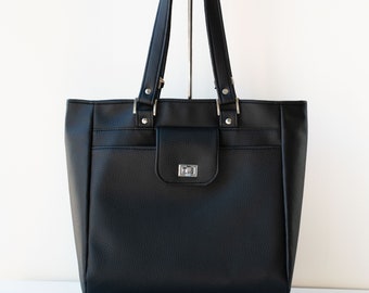 Fourre-tout en cuir noir, fourre-tout en cuir, sac à bandoulière en cuir, sac à main en cuir noir, fourre-tout en cuir, sac en cuir noir, sac à main en cuir, sac à bandoulière noir