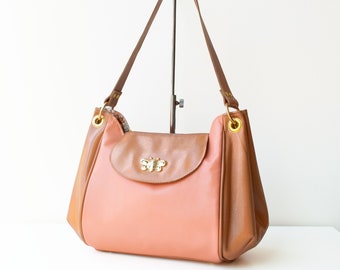 Pink Shoulder Bag, Pink Holographic Bag, Genuine leather bag, Leather Shoulder Bag, Leather Handbag,Pink Leather Purse,Pink Leather Bag