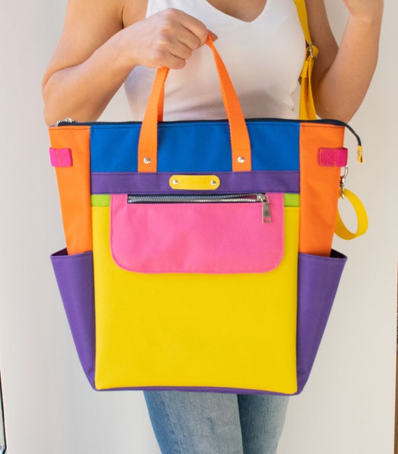 Color Block Bag Bag Bunte Handtasche Rainbow Rucksack Rainbow Crossbody Orange Rucksack Gelbe Rucksack Lila Rucksack Etsy