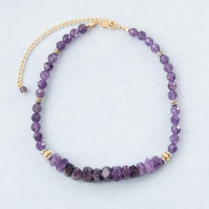 Amethyst Necklace,Amethyst Gold Necklace,Amethyst Pendant Necklace,Gold Necklace,Crystal Necklace,Purple Necklace,Rondelle Necklace