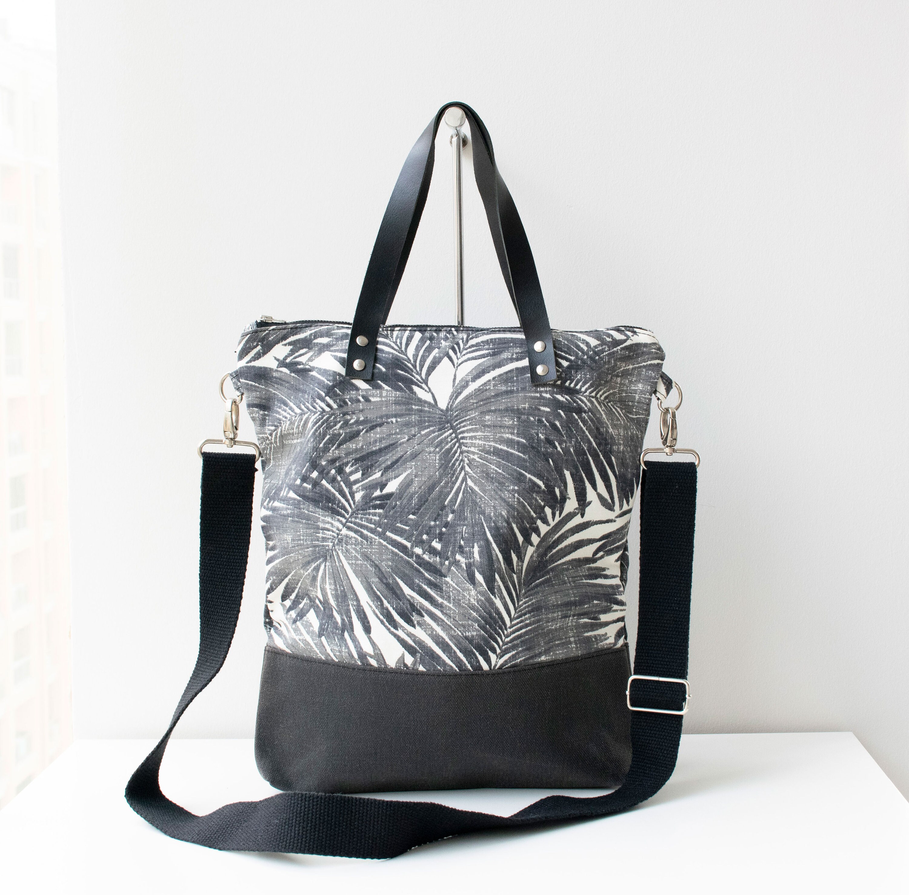 Black Canvas Bag,black Handbag,canvas Crossbody,black  display picture 1