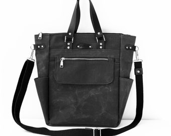 Black Convertible Bag,Black Backpack,Canvas Handbag,Black Crossbody,Canvas Crossbody,Waxed Canvas Bag,Canvas Backpack,Waxed Backpack