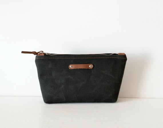Waxed Canvas Zippered Pouch waxed Canvas Bag waxed Canvas Clutch canvas Zipper Pouch black Coin Purse canvas Coin Purse black Zipper Pouch Etsy Ireland