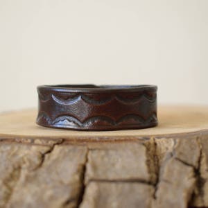 Tooled Leather Cuff,Brown Leather Bracelet,Brown Leather Cuff,Genuine Leather Bracelet,Leather Bracelet,Vegetable Tanned Leather Cuff,