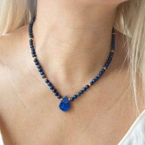 Lapis Necklace,Lapis Lazuli,Blue Lapis Necklace,Lapis Lazuli Necklace,Gold Necklace,Lapis Pendant,Healing Necklace,Layered Necklace