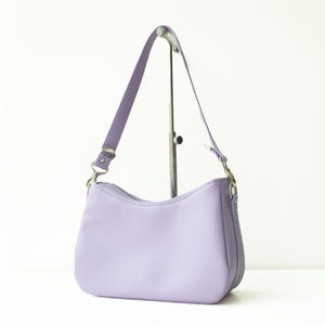 Lilac Shoulder Bag,Leather Shoulder Bag,Lilac Leather Purse,Leather Handbag,Leather Purse,Lilac Leather Bag,Lilac Purse,Faux Leather Bag