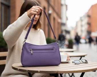 Purple Leather Bag,Purple Shoulder Bag,Leather Shoulder Bag,Small Leather Bag,Leather Purse,Shoulder Bag,Leather Bag,Purple Leather Purse