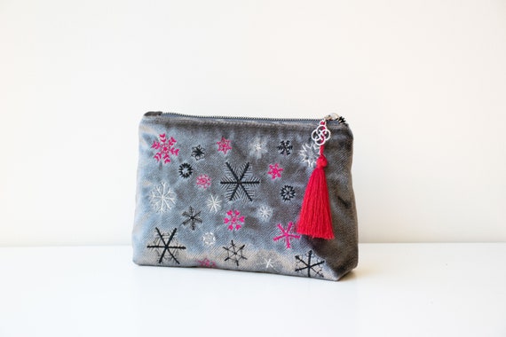 Grey velvet clutch bag sale
