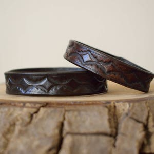 Leather Bracelet,Brown Leather Bracelet,Brown Leather Cuff,Genuine Leather Bracelet,Vegetable Tanned Leather Cuff, Tooled Leather Cuff