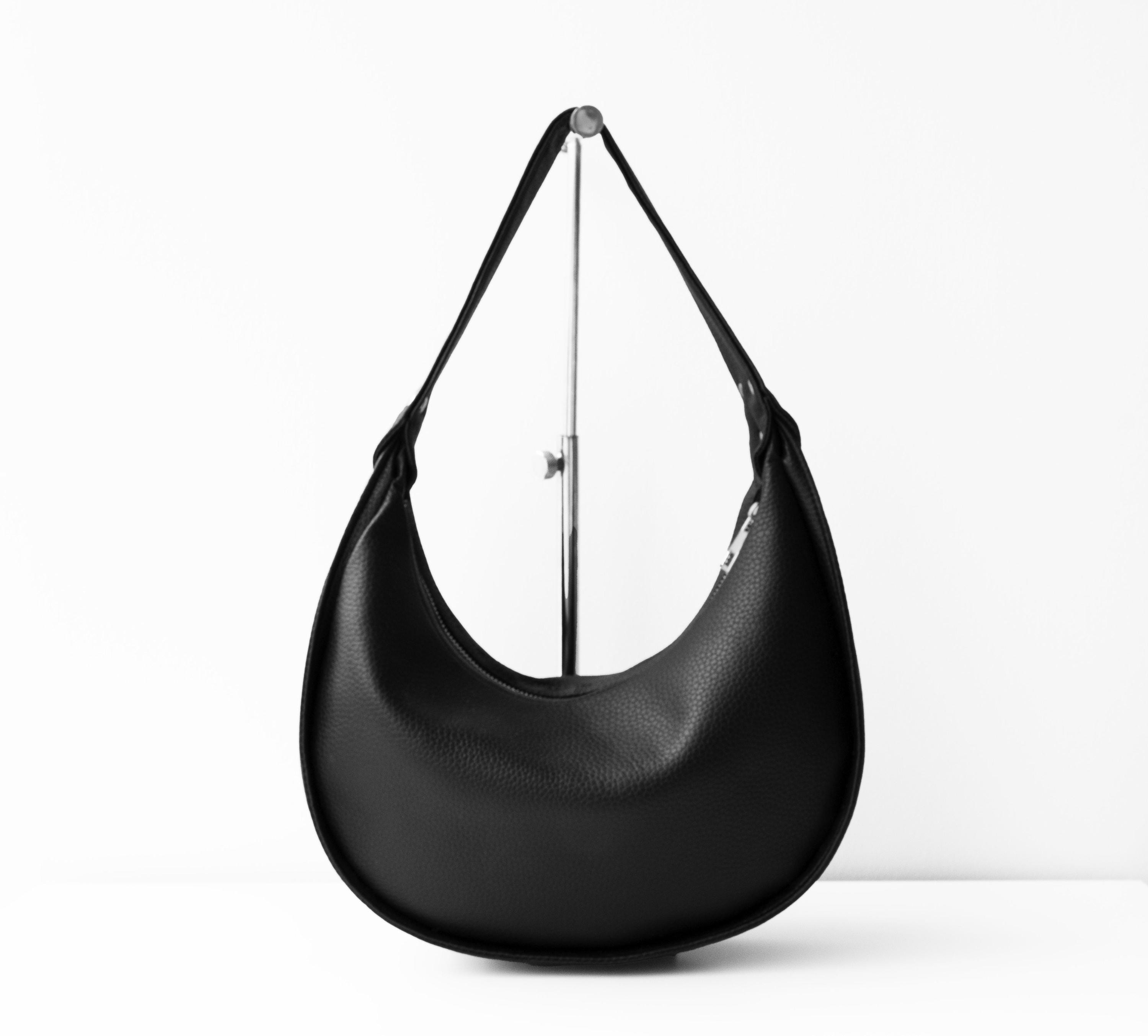 Half Moon Bag,black Shoulder Bag,leather Bag,leather Shoulder Bag